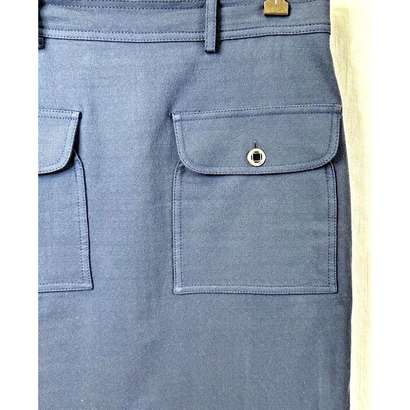 Jo No Fui Women's Midnight Blue Pockets Cotton Pockets Pencil Skirt Sz M Italy - Picture 4 of 14